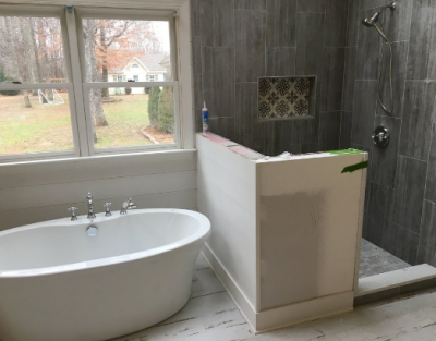 tub+shower bathtub & shower in newly remodeled bathroom